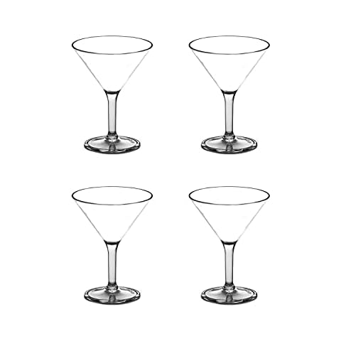KRISMYA Martini-Gläser, unzerbrechlich, Kunststoff, wiederverwendbar, Polycarbonat, Cocktail-Gläser für Urlaub Cover