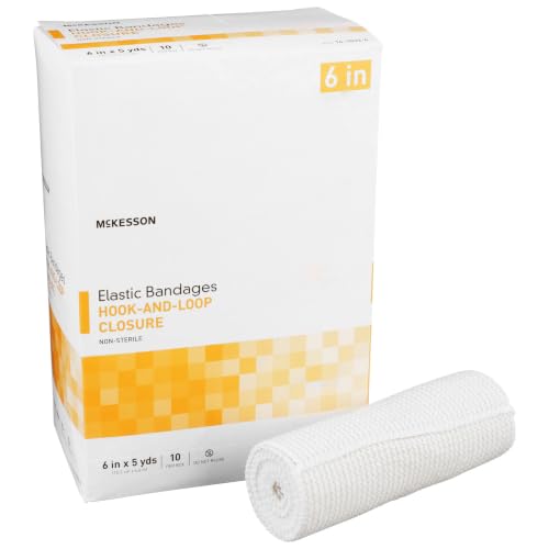 McKesson Elastic Bandages, Hook Loop, Non-Sterile, Tan, 6 in x 5 yd, 10 ct - image 1