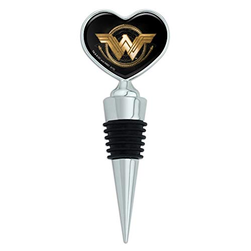 Wonder Woman Movie Golden Lasso Logo Heart Love Wine Bottle Stopper