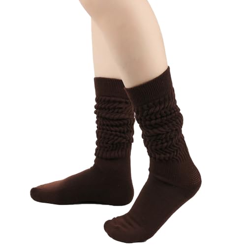 Image of 3 Pairs Slouch Socks for Women, Soft Extra Long Scrunchy Knee High Sock, Unisex Tube Socks Scrunch Socks Football Socks
