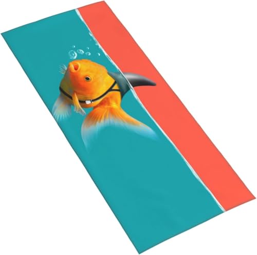フェイスタオル シャークフィンの付いてる金魚 マイクロファイバー タオル 柔らか 肌に優しい 肌触りが良い ふわふわ 髪に優しい 通気 かわいい 抗菌防臭加工 瞬間吸水 速乾 耐久性 薄手 毛羽落ち少ない 業務用タオル
