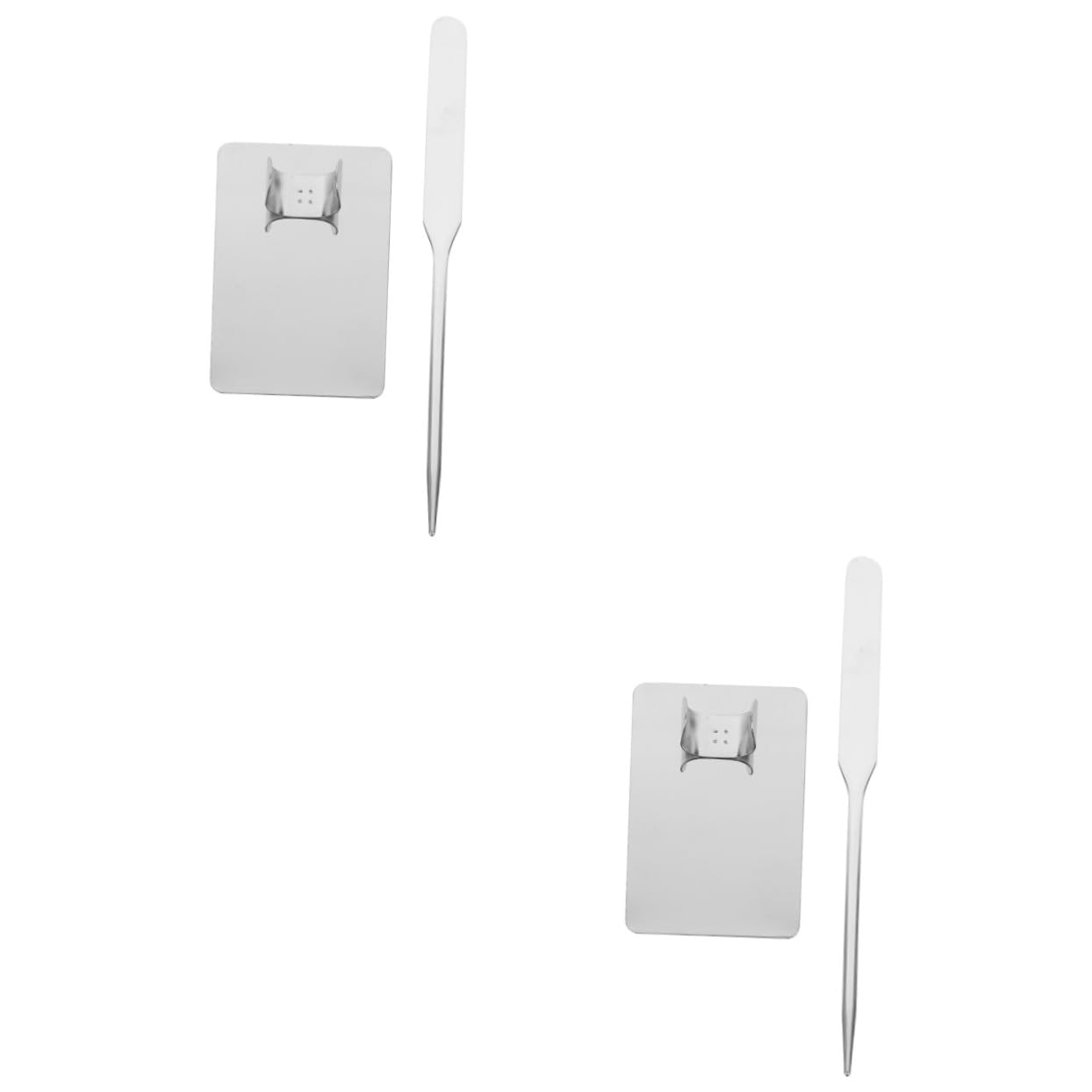 SHINEOFI 2 juegos de Mezclas de Maquillaje Profesional Inoxidable con Espátula Portátil para Base de Uñas para Salones y Personal