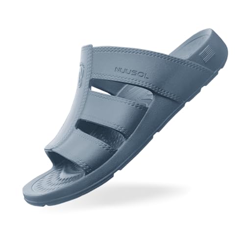 Image of NUUSOL Stanley Slide Men Flip Flops /Sandal; Non-Slip Durable Soft-Cushion Lightweight Non-Porous Textured Footbed Orthotics Arch Support Footwear Relieve Plantar Fasciitis Feet Joints Neck & Back Pain