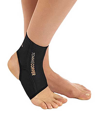 Tommie Copper Performance Compression Ankle Sleeve, Unisex, Men & Women, Breathable Extra Support Sleeve For Joint & Muscle Support - Black, Medium #TOP2