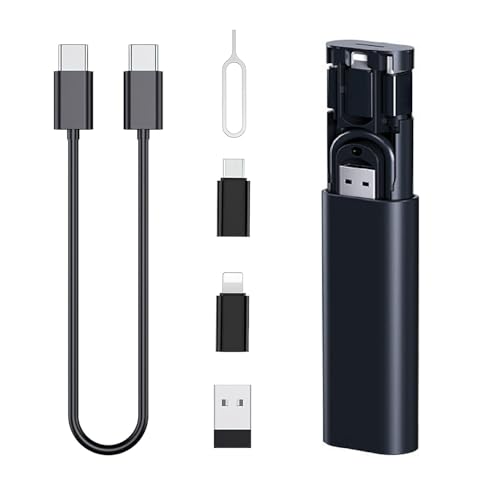 SRLWMYI USB C Adapter Set 6 in 1 60W Multi USB C auf Lightnning Adapter Set mit Aufbewahrungskoffer mit USBA Micro Lightnning TF und SIM-Kartensteckplatz f&uuml;r Reisen und Unterwegs