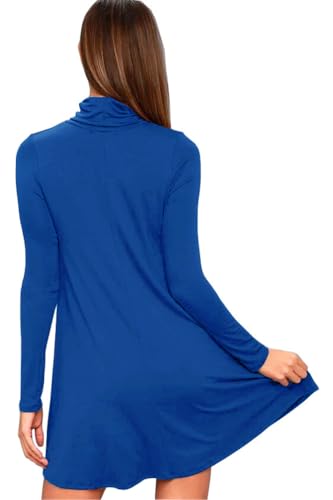 Image of KEEDONE Women's Long Sleeve Turtleneck Casual Loose T-Shirt Dresses