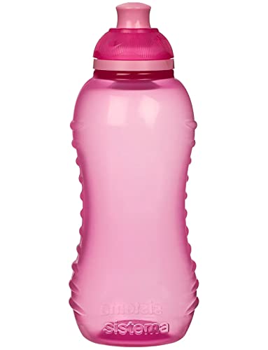 3 Sistema 330ml Twist n Sip Drink Bottles, Blue, Pink, Green