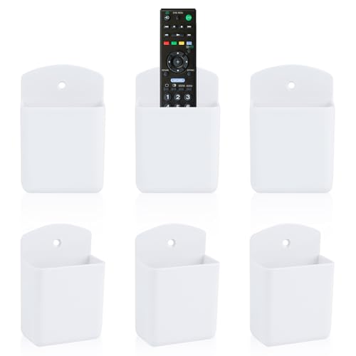 TIE-DailyNec 6 Pack Soporte de Control Remoto de Pared Autoadhesivo Organizador de Controladores Multimedia Caja de Almacenaje Aire Acondicionado TV Soporte de Pared