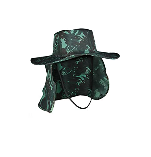Chapéu Pescador Camuflado Australiano Com Protetor sol Cor: Verde-Camuflado