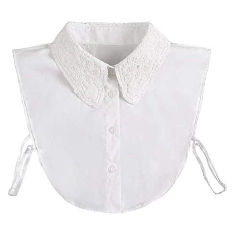 WKTRSM White Lace Collar Women Fake Detachable Collar Half Shirt Blouse Collar Perfect for Sweaters and Collarless Clothes Cover