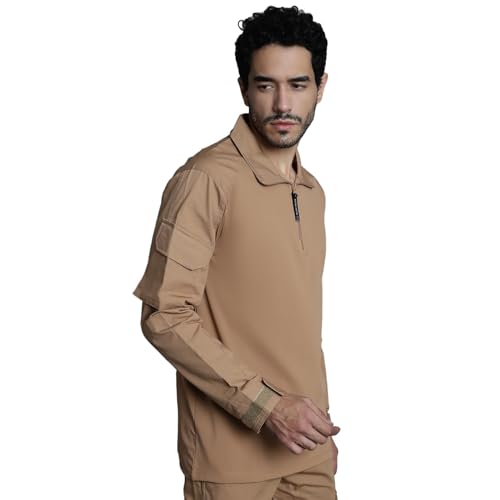 Image of MOUNTMILLER Mens Full Sleeve Ripstop Tactical Polo T-Shirt | UV Protective| Ideal for Hiking & Trekking, Outdoor