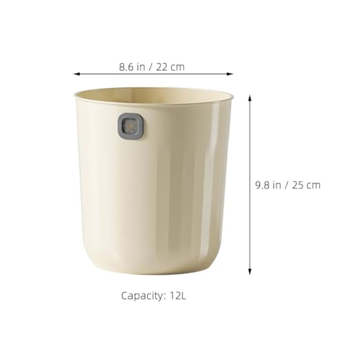 Caneca de basura pequeña de 12L beige para baño miniatura 2