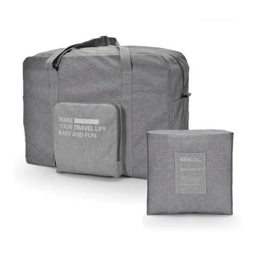 Folding Traveling Bag Oxford Cloth Hand Luggage Travel Bags for Men and Women Weekend Travel Bag (Gray 1PCS)
