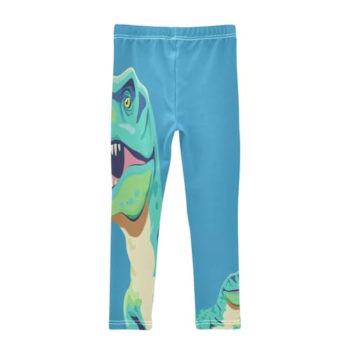 Blue Dinosaur Animal Girls Casual Leggings for Kids Printed Long Pant Bottoms Stretch and Soft2