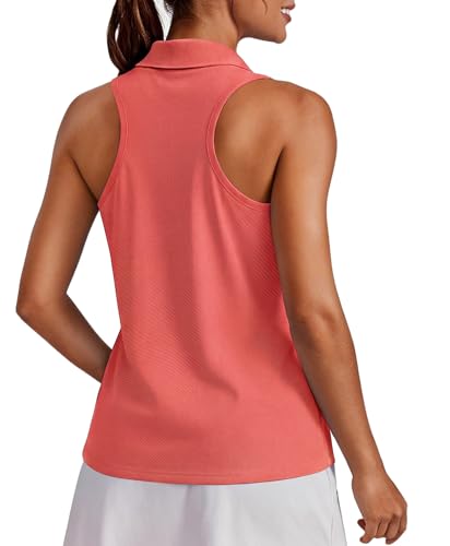 Image of PINSPARK Womens Golf Shirt UPF 50+ Sleeveless Collared Shirts Quick Dry Tennis Polo V-Neck Racerback Athletic Workout Tank