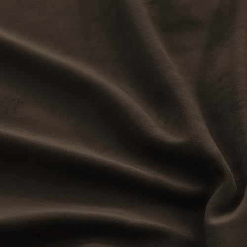 Image of RYB HOME Velvet Curtains 108 inches Long, Extra Long High Ceiling Curtains | Blackout, Thermal Insulated, With Multiple Hanging Options, Loft Apartment Living Room Window, W52 x L108, Brown, 2 Panels