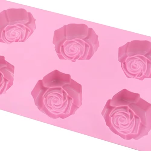 Molde de Silicone Sabonete Artesanal 90g Rosas Flores Forma Doces Velas