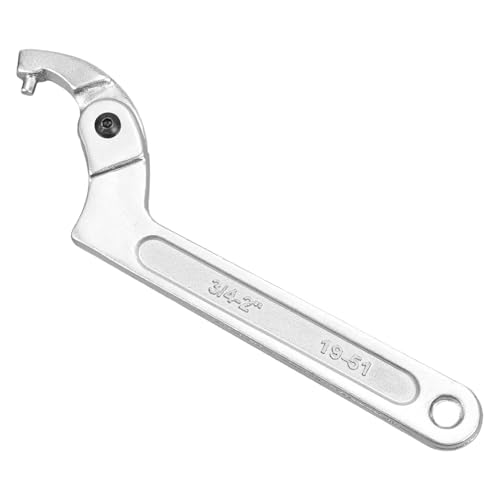 Othrion 1Pcs Adjustable C Spanner Hook Wrench Tool with Round Head,Adjustable C S panner Hook W Rench Tool,3/4-2"(19-51mm) Chrome Vanadium Steel Pin Spa nner Wre NCH for Tightening Lock Nuts Bearings