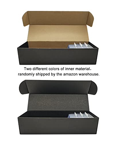 Trading Card Storage Box With Dividers, 10 Count Cardboard Card Storage Box With 3 Pack Of 10 Card Dividers, Card Boxes For Baseball Football Sports Cards, And Mtg Playing Cards, Black #TOP1
