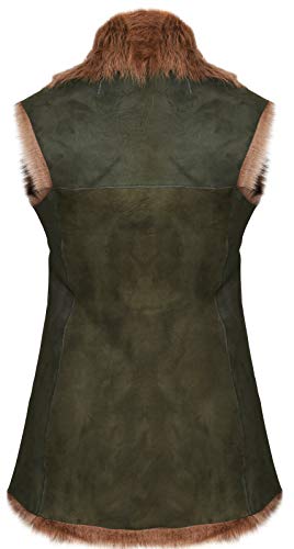 Ladies Olive Women's Soft Real Toscana Sheepskin Leather Gilet Waistcoat3
