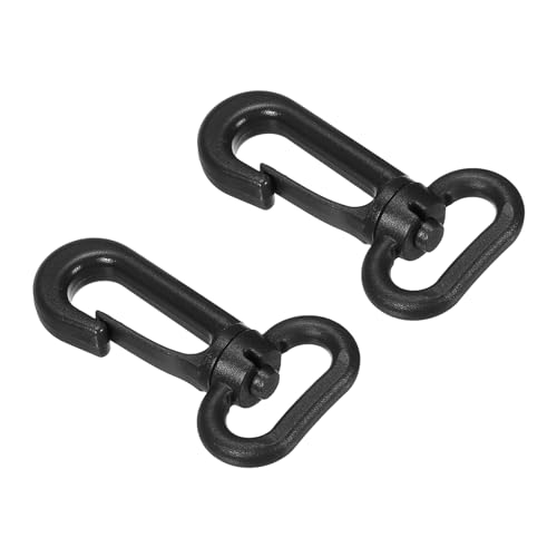 PATIKIL Mosquetón Giratorio de Plástico 2 Uds Hebillas de Langosta Giratorias para Correas de Mochila Equipaje Negro
