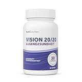 Vision 20/20: Natürliches Nahrungsergänzungsmittel für die Augengesundheit mit Heidelbeere, Lutein & Zeaxanthin – Sehschärfe & Augenermüdung – 30 vegane Kapseln (1)