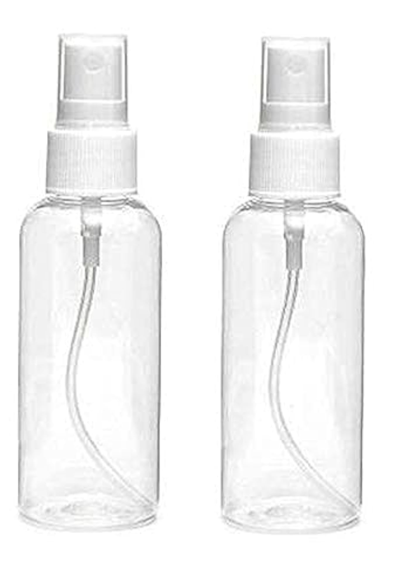 2 Pack Clear Plastic Spray Bottles, 100ml