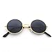 Produktbild Vintage Retro Gothic Steampunk Spiegel Sonnenbrille Gold und Schwarze Sonnenbrille Vintage runden Kreis Johnsosen