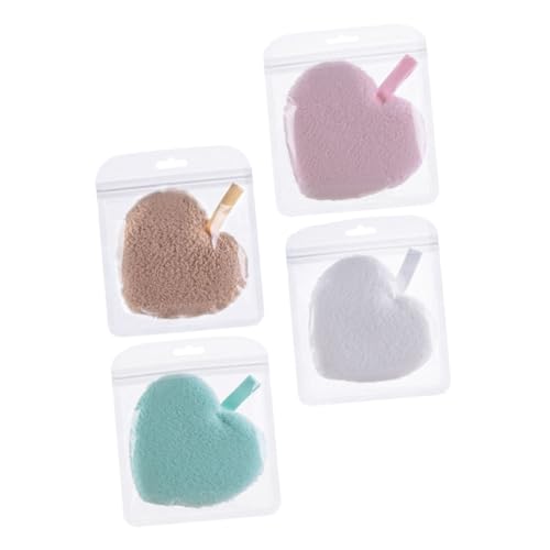 PLAFOPE 4 piezas Esponjas Desmaquillantes Forma de Corazón Suaves y Exfoliantes para Limpieza Facial Profunda para Eliminar Maquillaje y Cuidar Piel Sensible con Colores Surtidos y Diseño