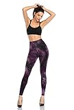 Kotii Women's High Waist  Soft Full Length Leggings, Colorful Purple, One Size