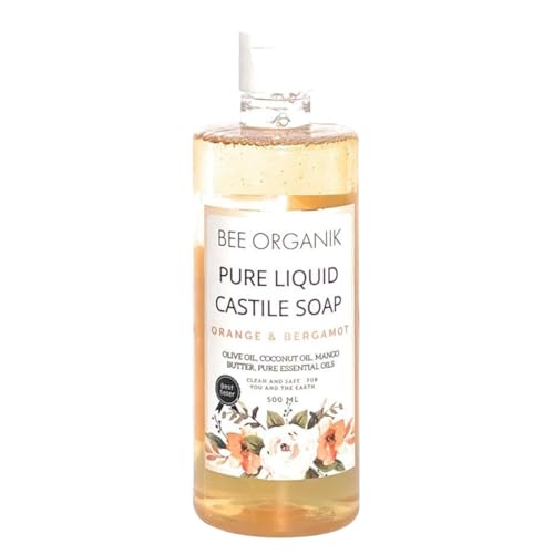 Image of Pure Liquid Castile Soap for Face, Body, Hair | Natural, Organic and Safe | Eco-Friendly and Non-Toxic | Hands and Body | orange 500ml
