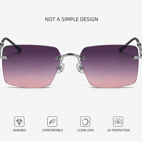 Metal Frameless Sunglasses Man Fashion Cut Edge Sun Glasses Summer Eyeglasses UV400 Protection，L142052