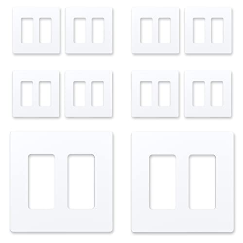 Amerisense Outlet Cover, Screwless Decorator Wall Plate, Light switch Power Plug Cover, 2-Gang Standard Size, White, 10 Pack,UL listed by Amerisense - Used condition - CA$20.36