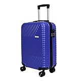 STRAVIA – Del – Valise Cabine 55 cm – Bagage à Main Avion – ABS Légère et Résistante – Serrure à Code Sécurisée – 4 Roues Double Ultra Fluides – Bleu – 55 x 36 x 24 cm
