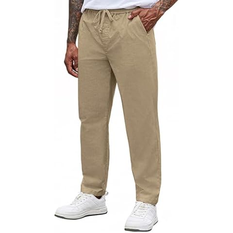 COOFANDY Men's Khaki Tapered Pants Cover