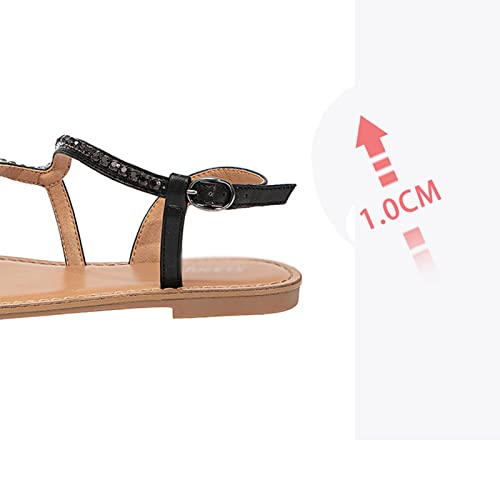 Sandals Summer Vintage Open Toe Flat Sandals Women's Sandals Sandal(B,38)3