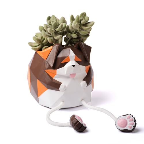 Estatua de perro maceta decorativa para suculentas 4.9 pulg