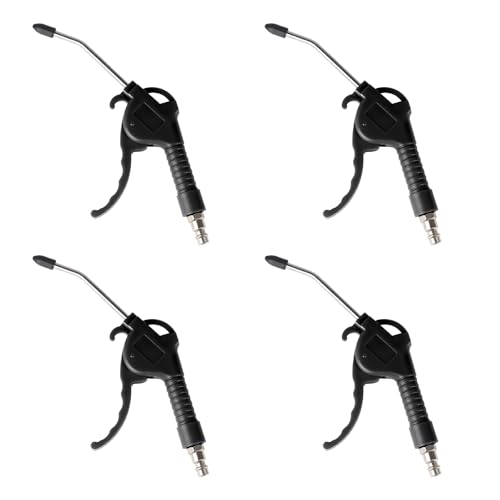 EXLECO 4 x Compressed Air Pistol Blow Gun Compressed Air 95 mm Blow Pipe Air Pressure Gun Compressor Air Gun with 1/4 Inch Connection Air Blow Gun Plastic Housing Blow Gun Max. 8 Bar Black