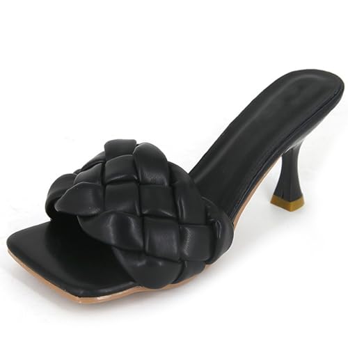 Womens Slingback Heels Square Open Toe Strappy Sandals Ankle Strap High Heeled Dressy Shoes