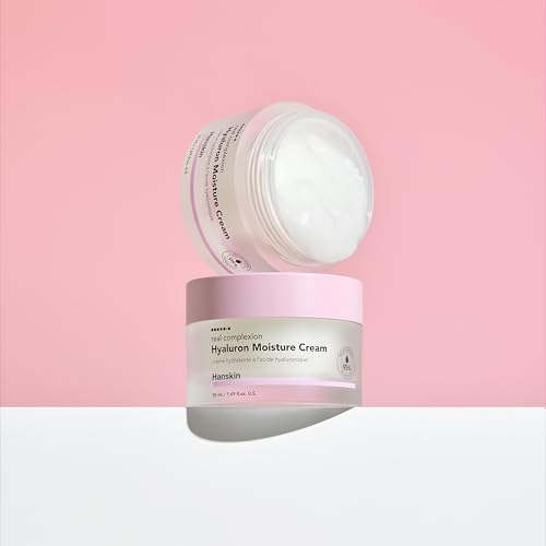 Hanskin Hyaluron Moisture Cream – Korean Hydrating Cream for Glass Skin | Hyaluronic Acid, Niacinamide & Vitamin E | Lightweight Moisturizing Cream for Sensitive & Dry Skin | K-Beauty (1.69 fl oz)