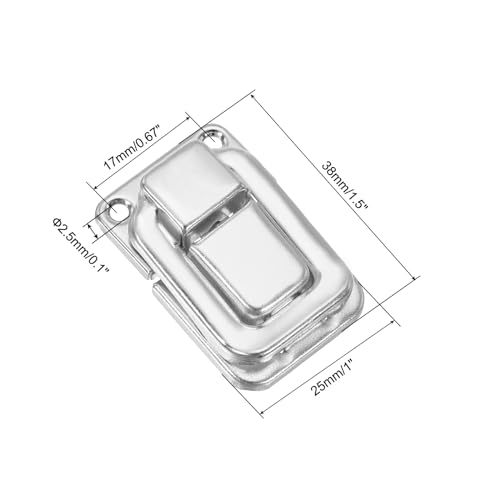 Image of PATIKIL Toggle Catch Lock 1.5 inch x 1 inch, 18 Pack Metal Buckle Hasp Lock Latch Clasp for Jewelry Box Wooden Case Decoration, Silver