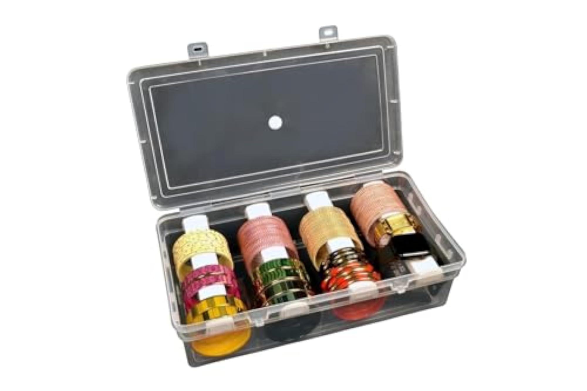 Clear Plastic Bangle Box with 4 Compartments