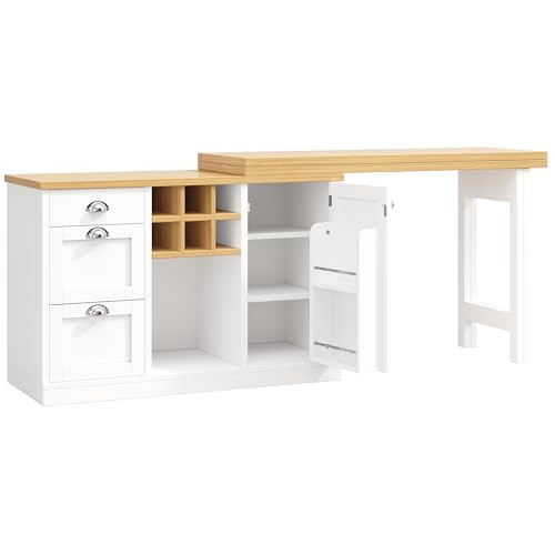 Carrito de servicio y mesa de bar plegable con estante para vino 5