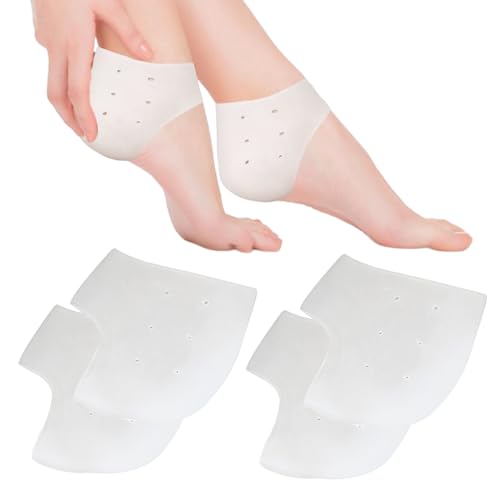 4 Stück Fersenschutz Silikon Fersenpolster für Schuhe Soft Gel- Silikon Pads für Fersenschmerzen Plantarfasziitis Geeignet für Fersenschmerzen Trockene Rissige Achillessehne Gelpolster