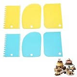 COYUN Raschietti per Torta, Set di 6 Spatole per Dolci, Raschietti per Pasticceria, per Pasta Frolla, Fondente, Crema, Glassa, Decorazione di Torte