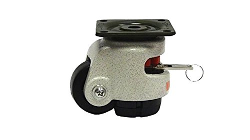 2" (WMIWR-50PF) Leveling Swivel Caster, Square Top Plate, Nylon Wheel, 370 lbs Cap