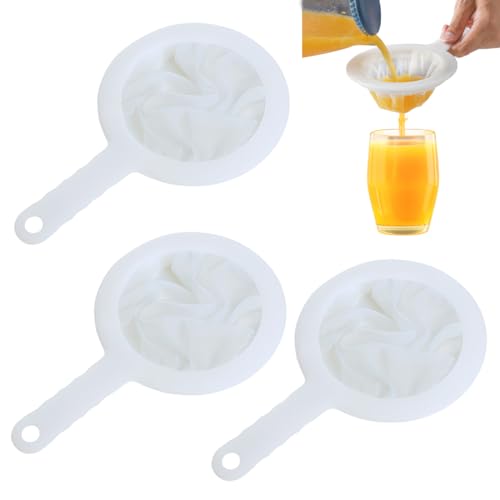 LACHT 3 Filtri A Rete In Nylon, Filtri Per Alimenti, Imbuti Adatti Per Il Filtraggio Di Succhi, Oli, Latte, Caffè E Vino, 100/200/400 Maglie