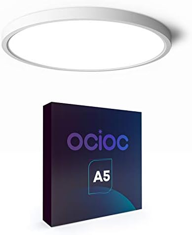 ocioc 15.7inch LED Ceiling Light Flush Mount 36W 5000K Daylight Modern Surface Mount Ceiling Light Fixture for Basement, Kitchen, Workshop, Garage, Super Bright White ETL Listed