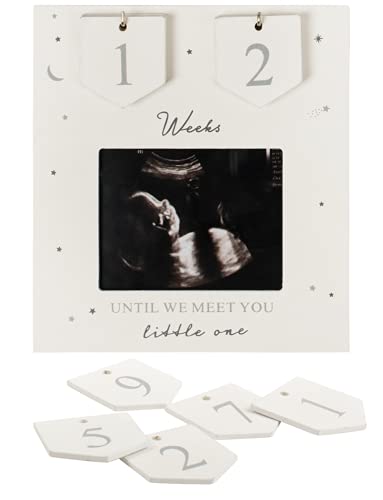 Sonogram Picture Frame | Countdown Weeks | Keepsake Baby Ultrasound Frame | Great Gift for Expecting Parents | Nursery Décor | Best Baby Announcement | Love at First Sight (6.5 x 6 Inches)