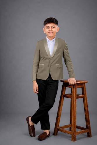 Image of SaintX Boys Premium Tuxedo Blazer (1 to 14 Years) | Prince Charming Formal Wear Collection for Kids & Boys | Fully Lined | Shawl Collar | Slim Fit | Royale Luxury Wear